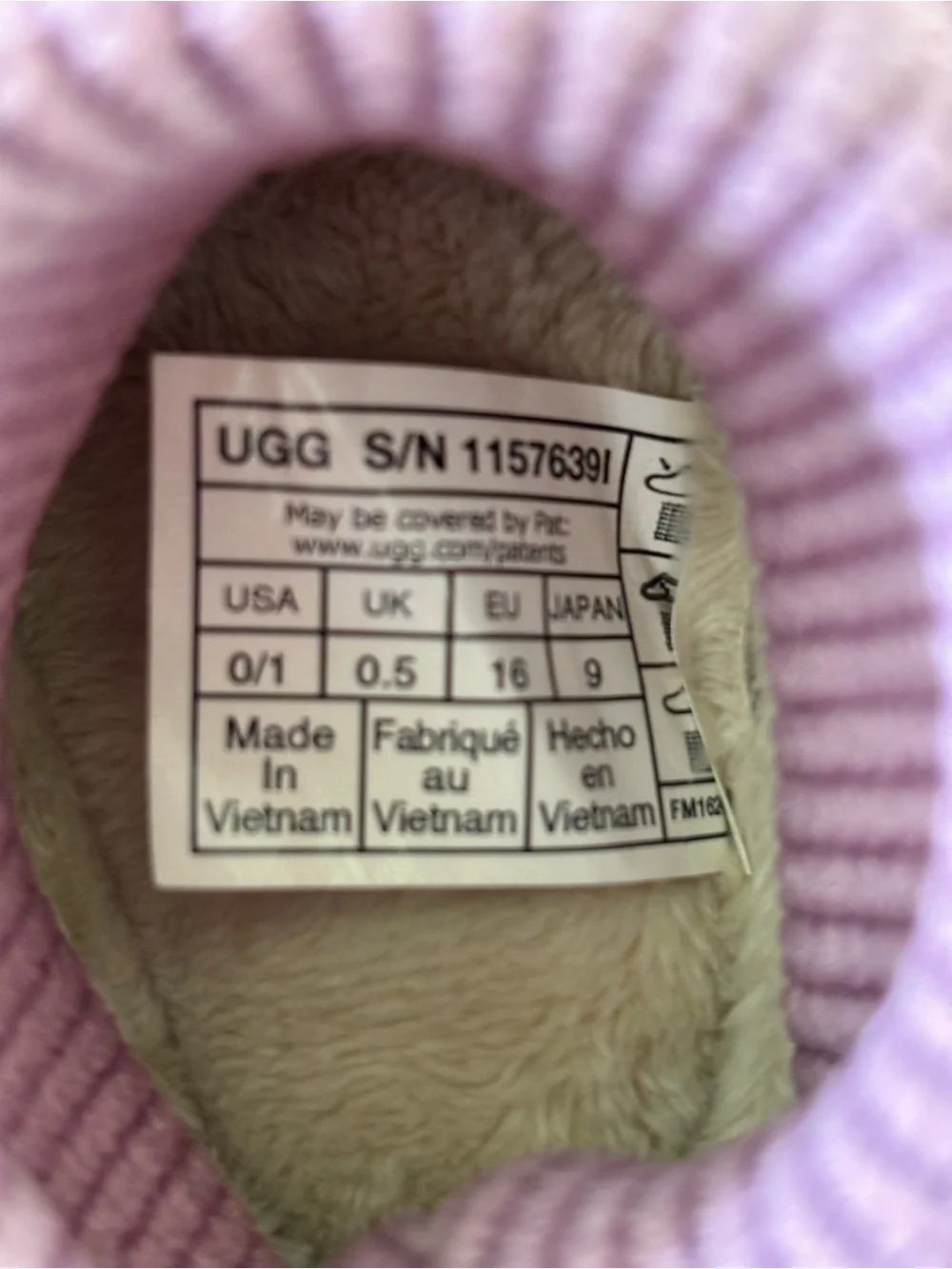 UGG Baby Nesti Infant Bootie Size 0/1 (0-6 months) Purple